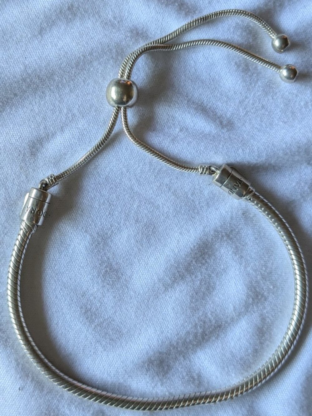 Pandora Moments Snake Chain Slider Bracelet - Silver